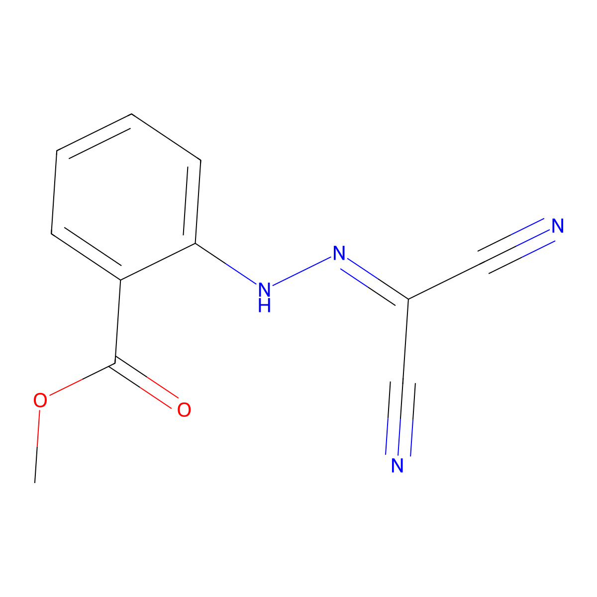 Methyl 2-[2-(dicyanomethylidene)hydrazinyl]benzoate molecular structure, CAS 52704-49-1