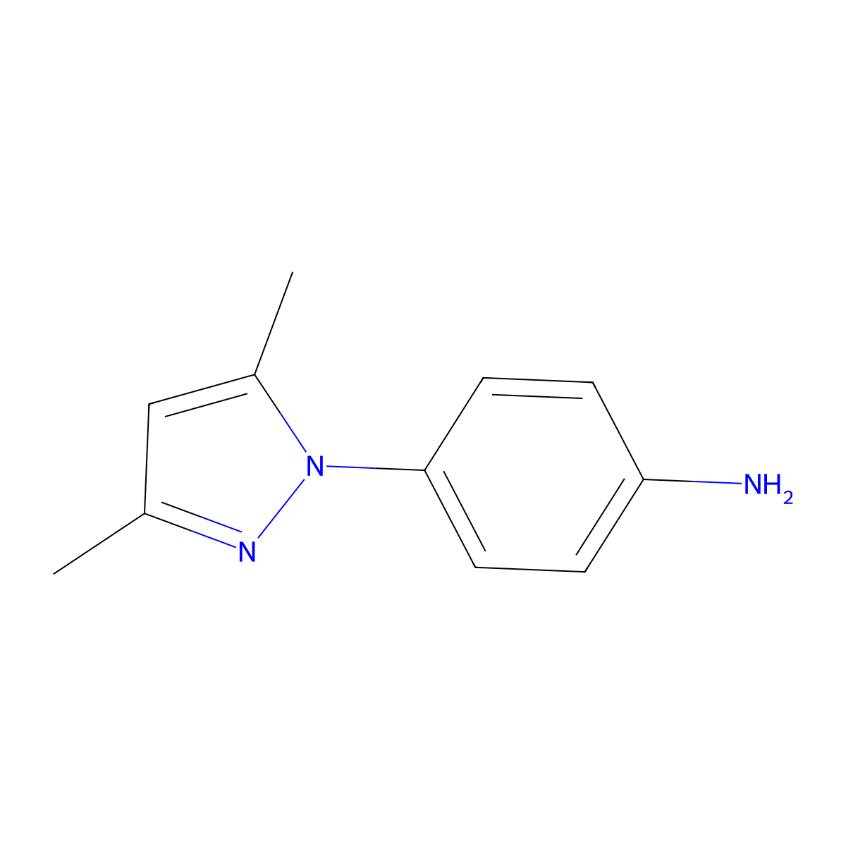 4-(3,5-dimethyl-1H-pyrazol-1-yl)aniline molecular structure, CAS 52708-32-4