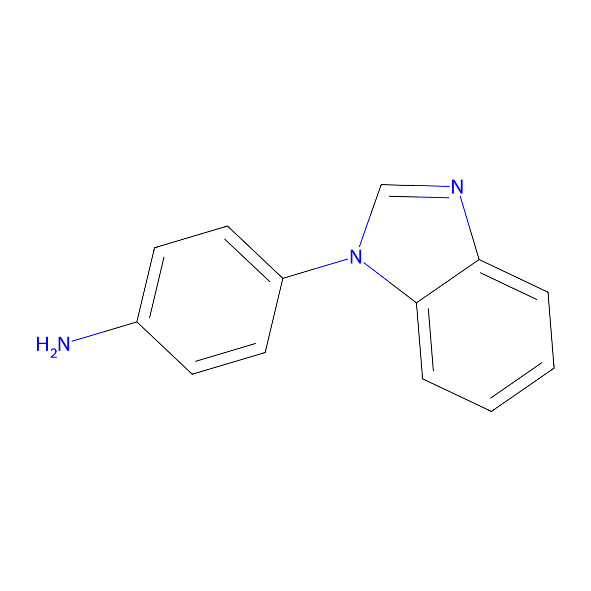 4-(1H-1,3-benzodiazol-1-yl)aniline molecular structure, CAS 52708-36-8
