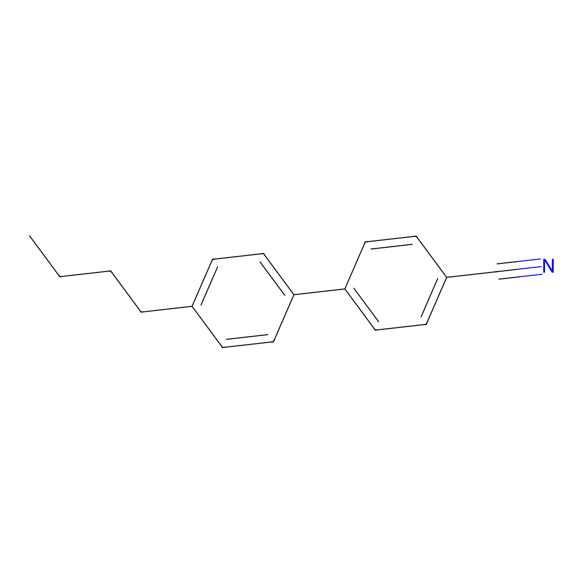 [1,1'-Biphenyl]-4-carbonitrile, 4'-butyl- molecular structure, CAS 52709-83-8
