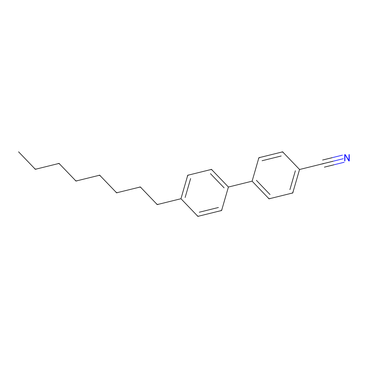 4'-Octyl-4-cyanobiphenyl molecular structure, CAS 52709-84-9