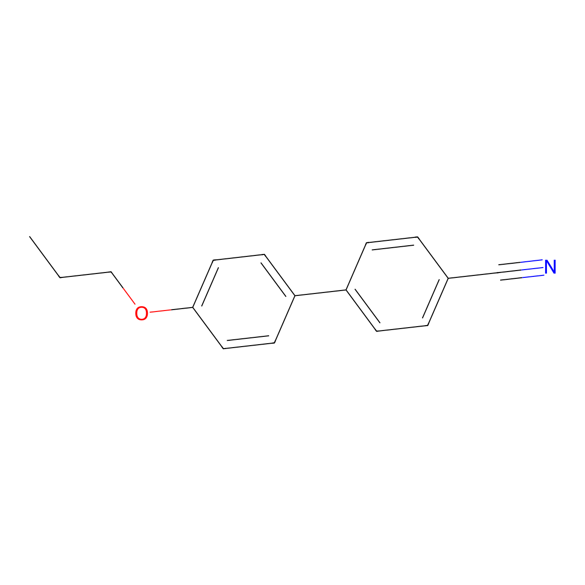 (1,1'-Biphenyl)-4-carbonitrile, 4'-propoxy- molecular structure, CAS 52709-86-1
