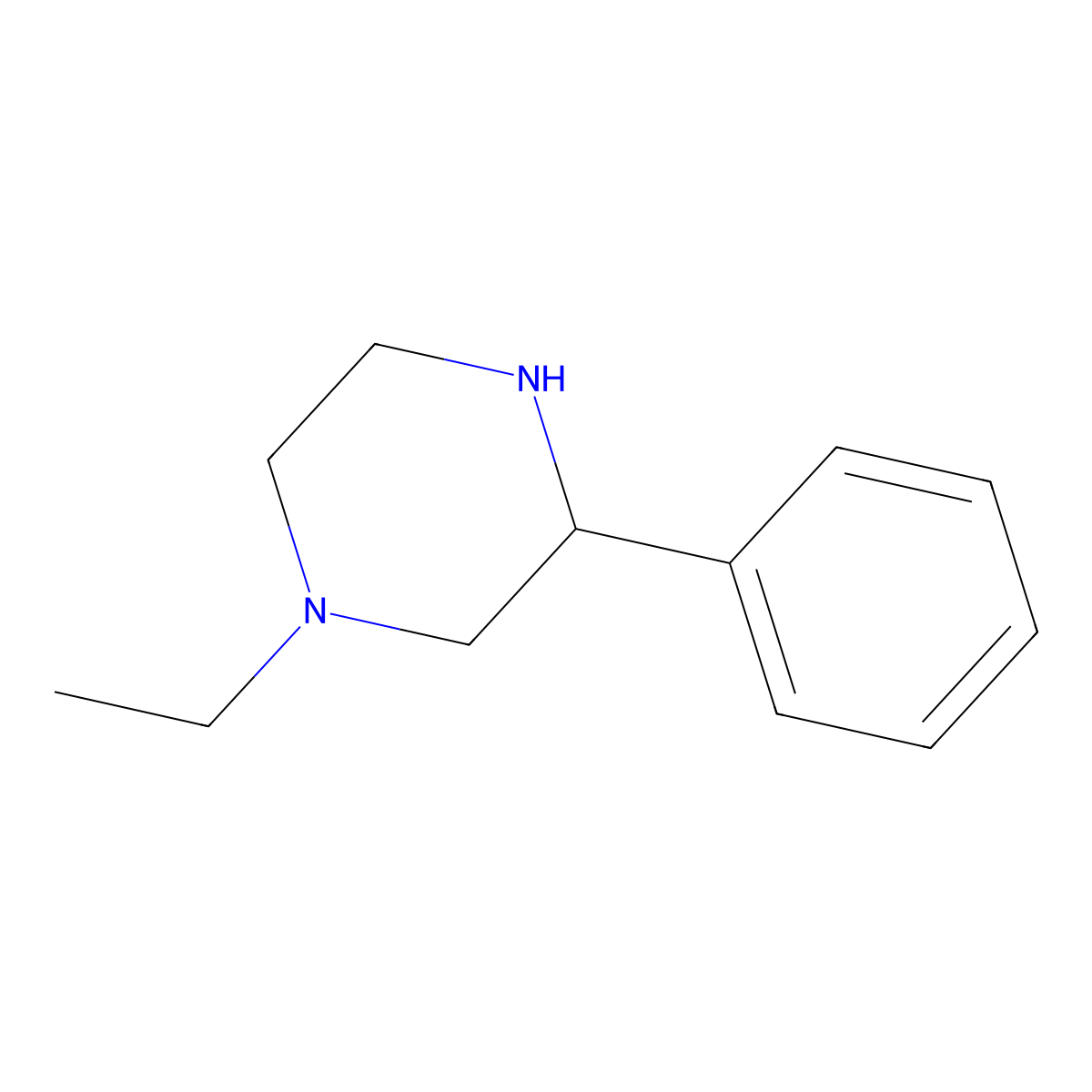 1-Ethyl-3-phenylpiperazine molecular structure, CAS 5271-30-7