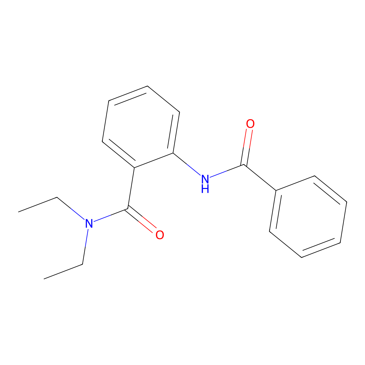 2-benzamido-N,N-diethylbenzamide molecular structure, CAS 5271-81-8
