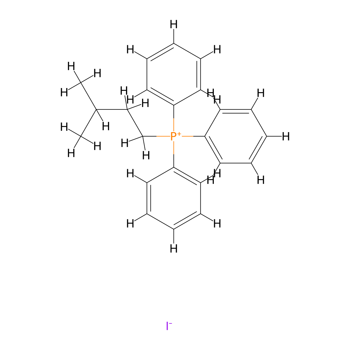 (3-Methylbutyl)(triphenyl)phosphanium iodide molecular structure, CAS 52710-37-9