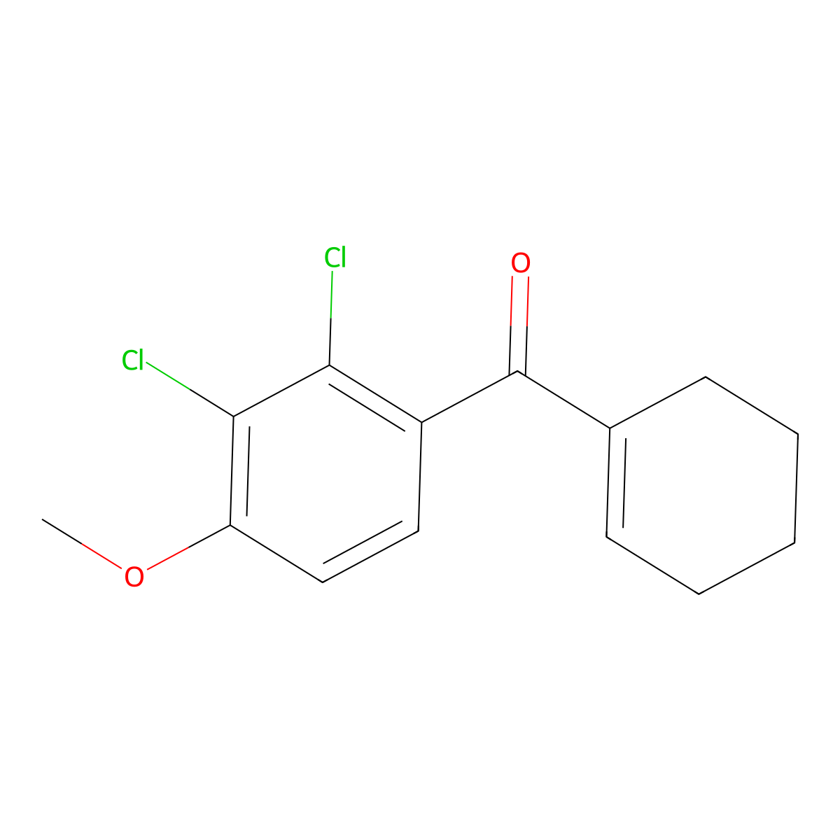 (Cyclohex-1-en-1-yl)(2,3-dichloro-4-methoxyphenyl)methanone molecular structure, CAS 52711-67-8