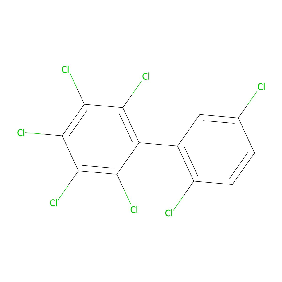 2,2',3,4,5,5',6-Heptachlorobiphenyl molecular structure, CAS 52712-05-7