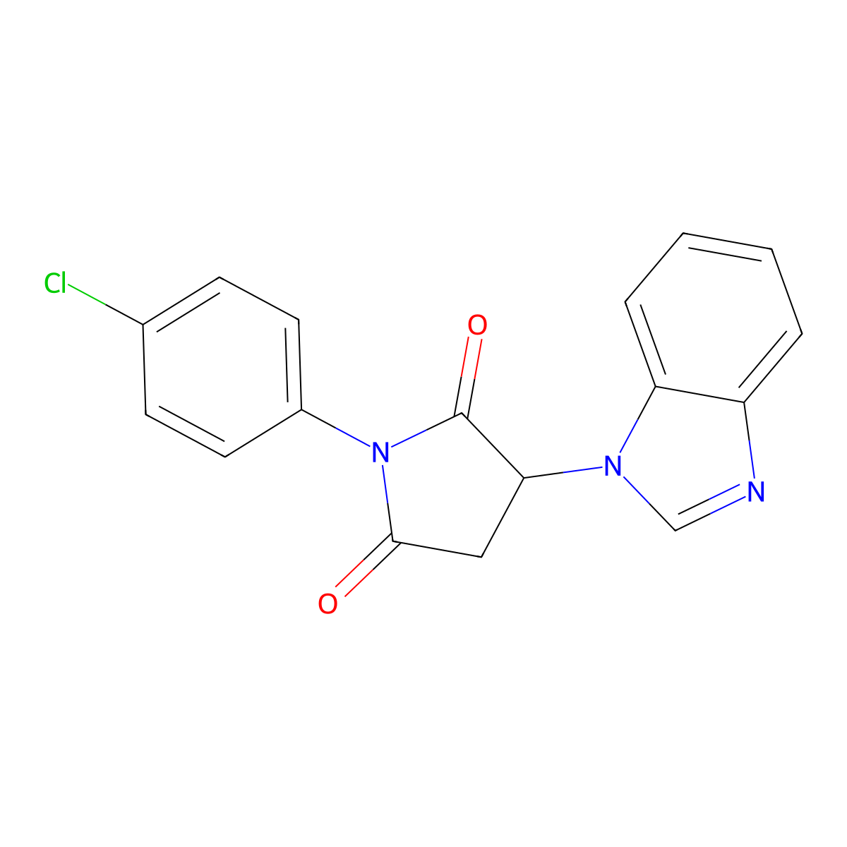 3-(Benzimidazol-1-yl)-1-(4-chlorophenyl)pyrrolidine-2,5-dione molecular structure, CAS 52712-19-3