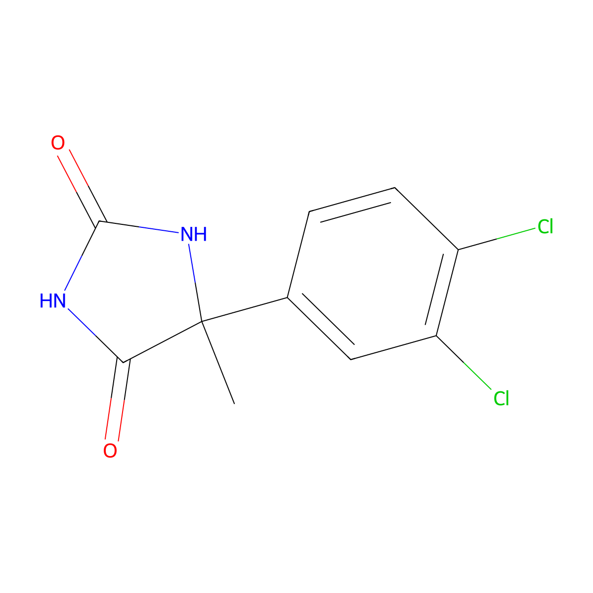 5-(3,4-Dichlorophenyl)-5-methylimidazolidine-2,4-dione molecular structure, CAS 52715-57-8