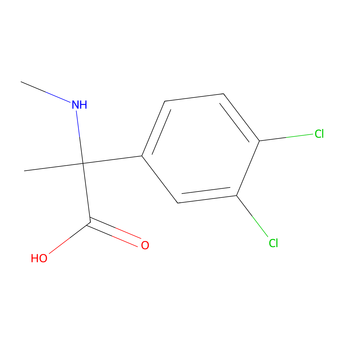 2-(3,4-Dichlorophenyl)-2-(methylamino)propanoic acid molecular structure, CAS 52715-66-9