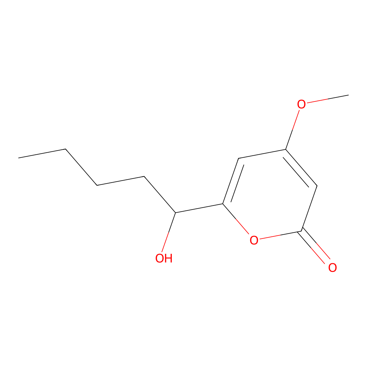 6-(1-Hydroxypentyl)-4-methoxy-2H-pyran-2-one molecular structure, CAS 52717-42-7