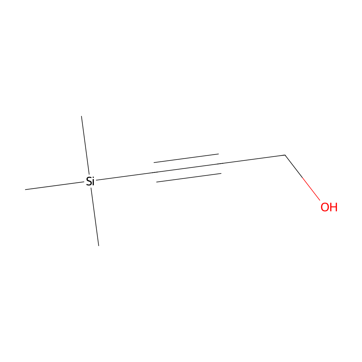2-Propyn-1-ol, 3-(trimethylsilyl)- molecular structure, CAS 5272-36-6