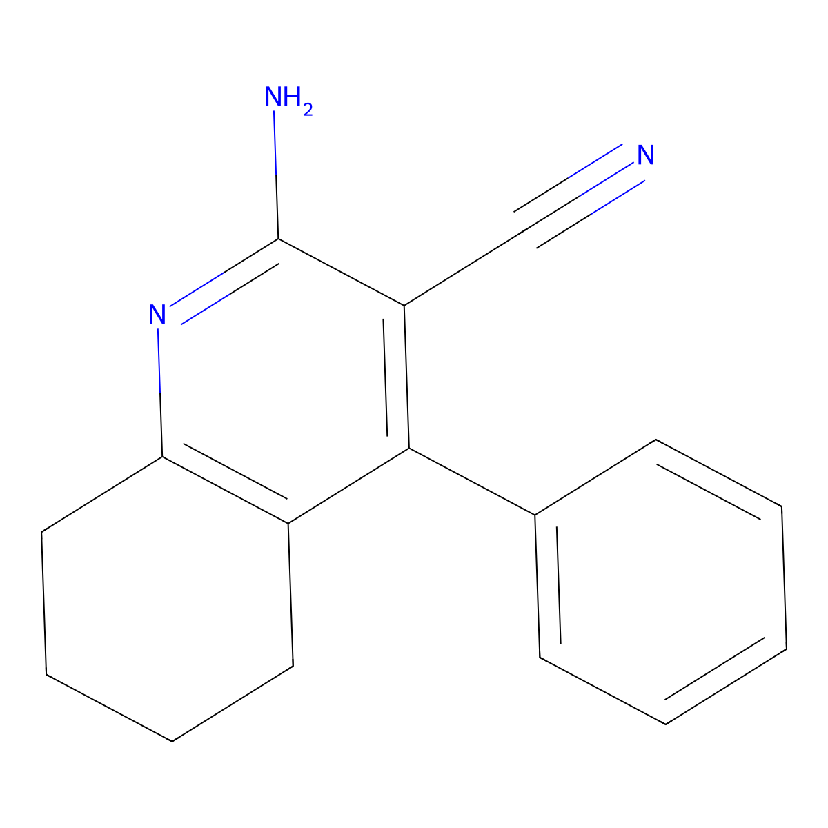 2-Amino-4-phenyl-5,6,7,8-tetrahydroquinoline-3-carbonitrile molecular structure, CAS 5272-37-7