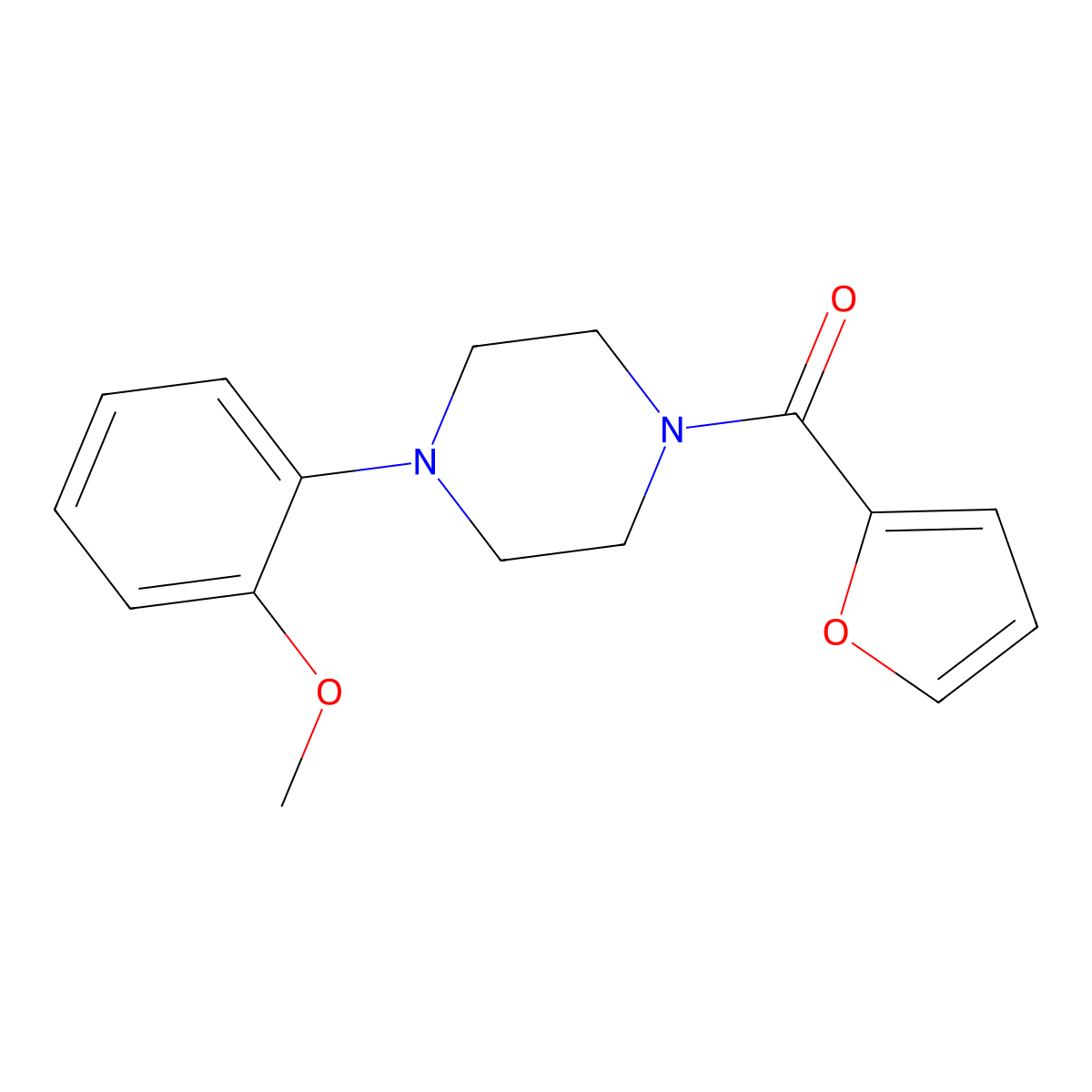 1-(2-Furoyl)-4-(2-methoxyphenyl)piperazine molecular structure, CAS 5272-56-0