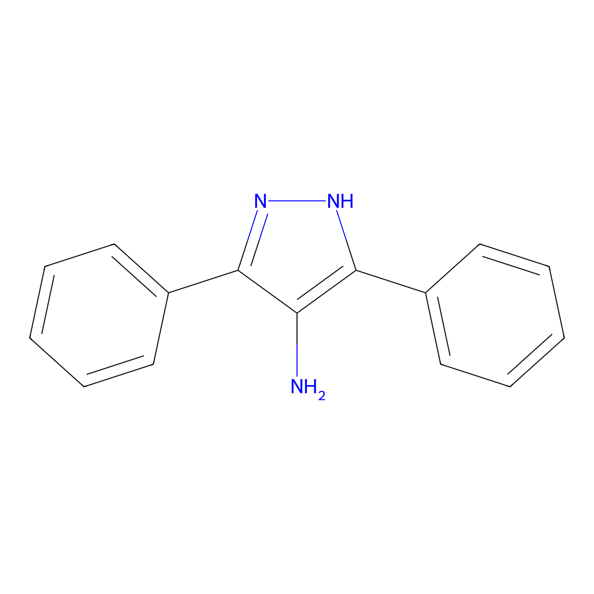 3,5-diphenyl-1H-pyrazol-4-amine molecular structure, CAS 5272-85-5