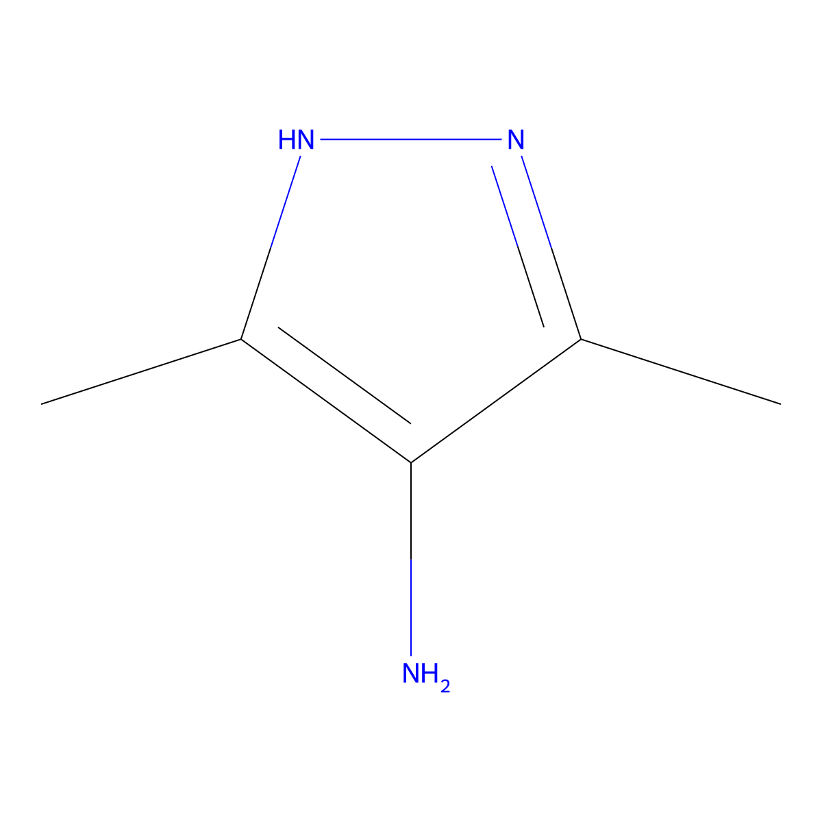 Pyrazole, 4-amino-3,5-dimethyl- molecular structure, CAS 5272-86-6