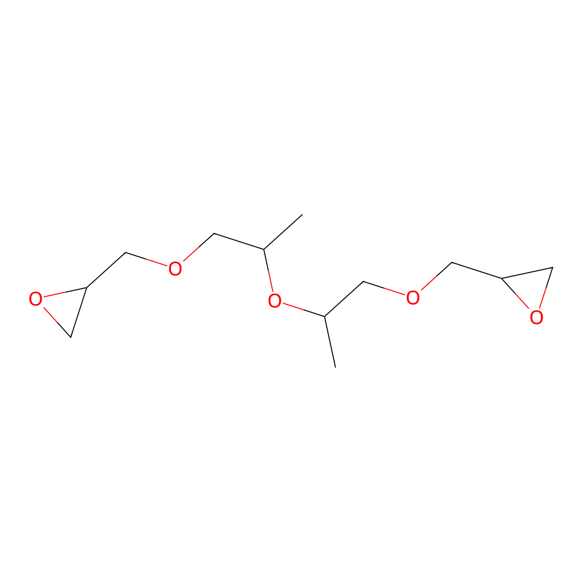 2,2'-(((Oxybis(propane-2,1-diyl))bis(oxy))bis(methylene))bis(oxirane) molecular structure, CAS 52722-60-8