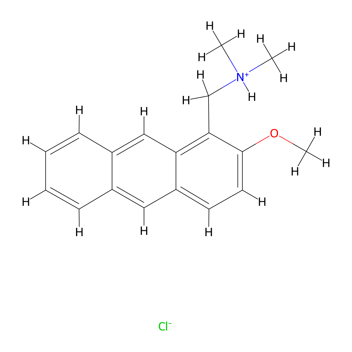Anthracene, 1-(dimethylamino)methyl-2-methoxy-, hydrochloride molecular structure, CAS 52723-11-2