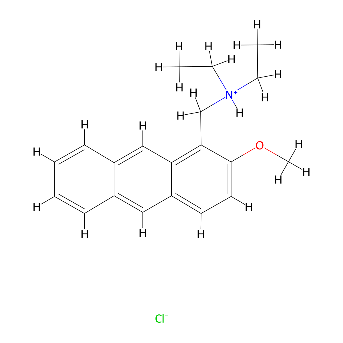 Anthracene, 1-(diethylamino)methyl-2-methoxy-, hydrochloride molecular structure, CAS 52723-12-3
