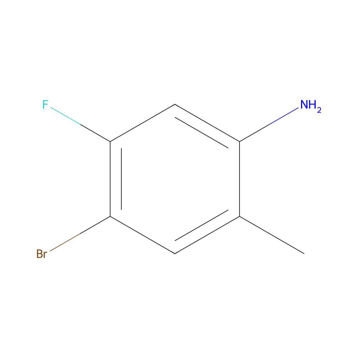 4-Bromo-5-fluoro-2-methylaniline molecular structure, CAS 52723-82-7