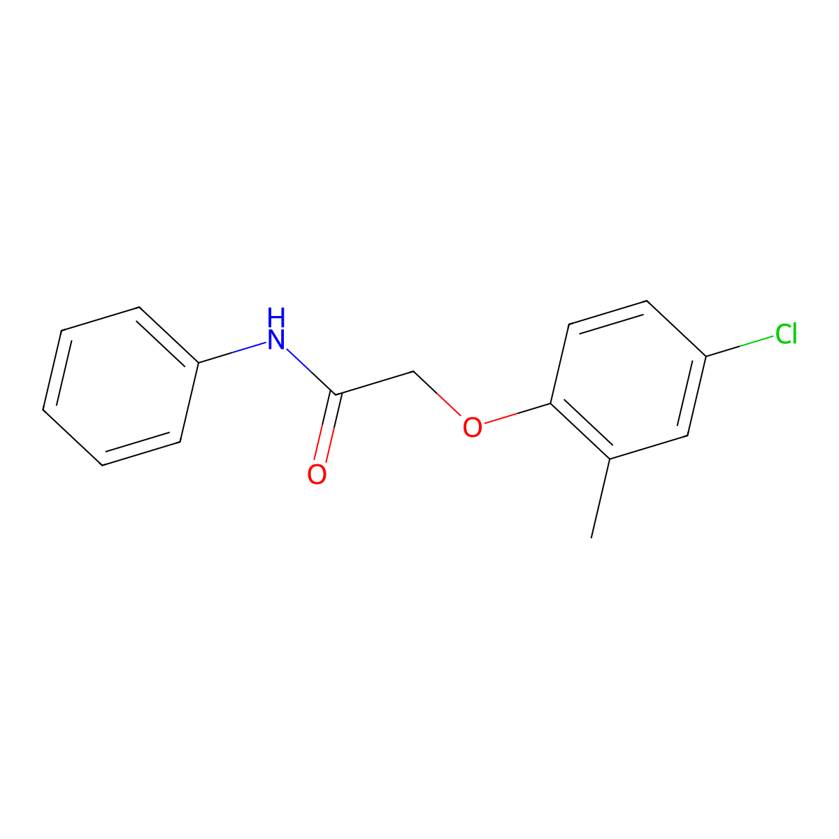 Acetamide, 2-(4-chloro-2-methylphenoxy)-N-phenyl- molecular structure, CAS 52723-84-9