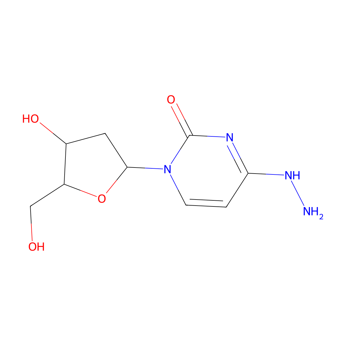 N(4)-Amino-2'-deoxycytidine molecular structure, CAS 52725-05-0