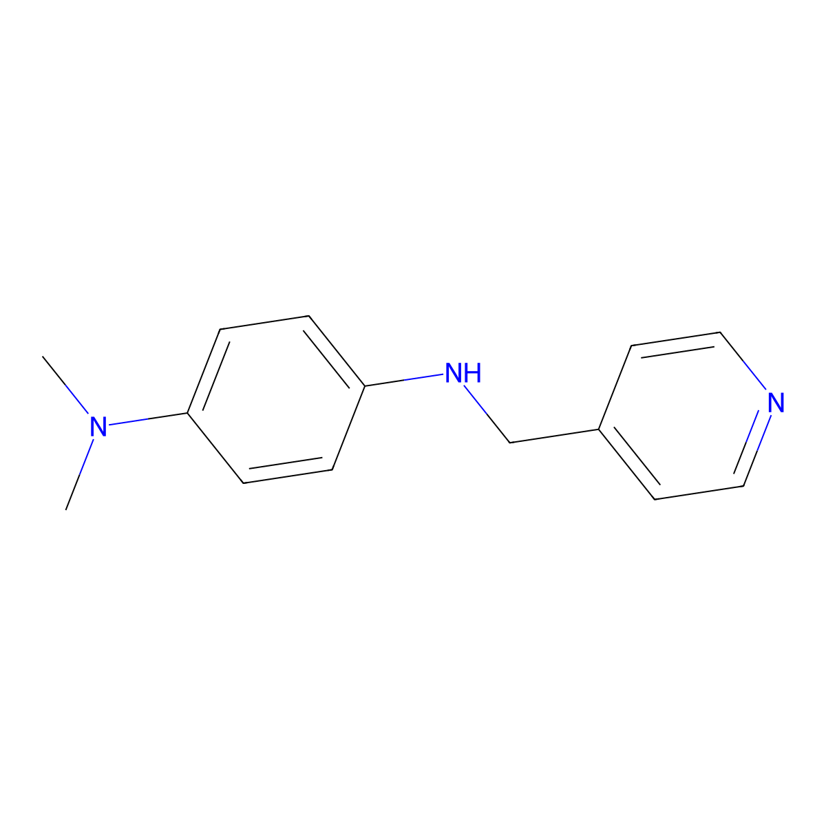 N,N-Dimethyl-N'-pyridin-4-ylmethyl-benzene-1,4-diamine molecular structure, CAS 52725-19-6