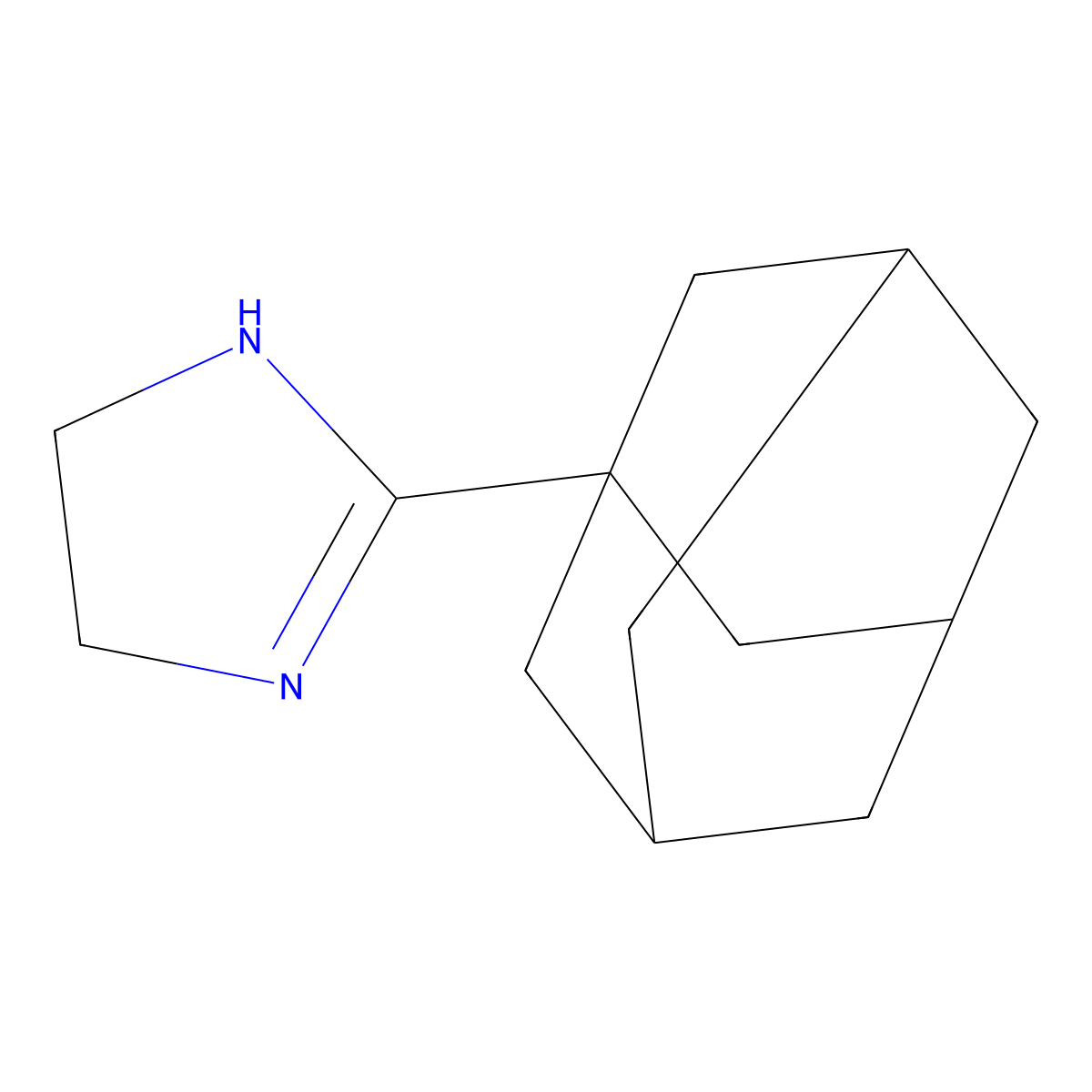 2-(1-adamantyl)-4,5-dihydro-1H-imidazole molecular structure, CAS 52725-79-8