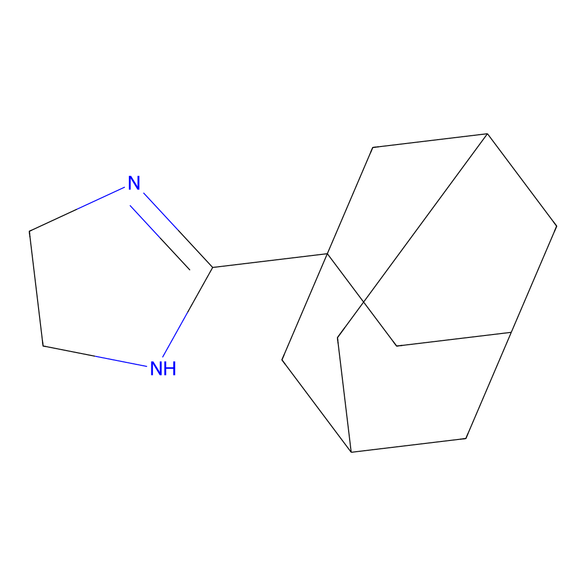 2-(1-adamantyl)-4,5-dihydro-1H-imidazole molecular structure, CAS 52725-79-8