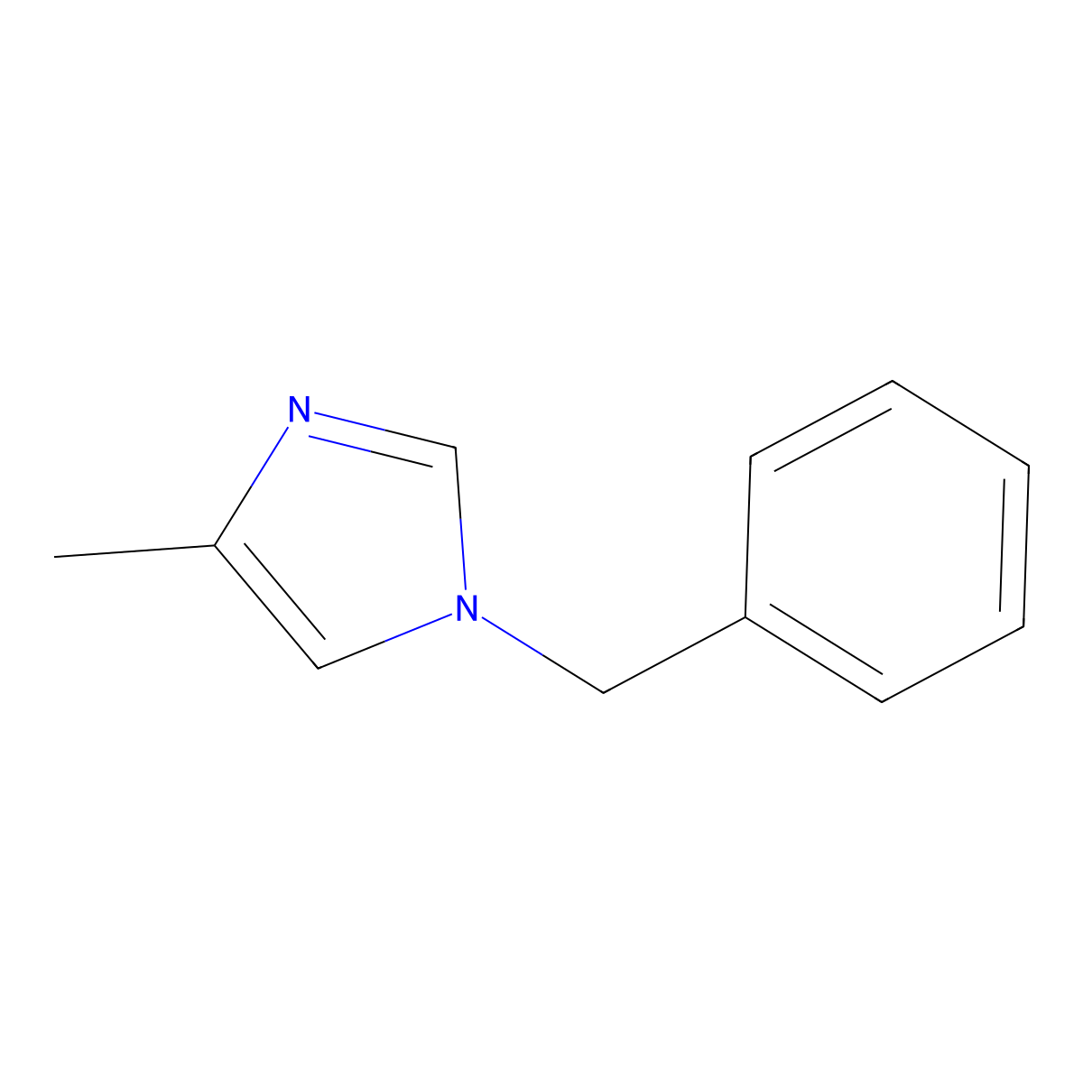 1H-Imidazole, 4-methyl-1-(phenylmethyl)- molecular structure, CAS 52726-30-4