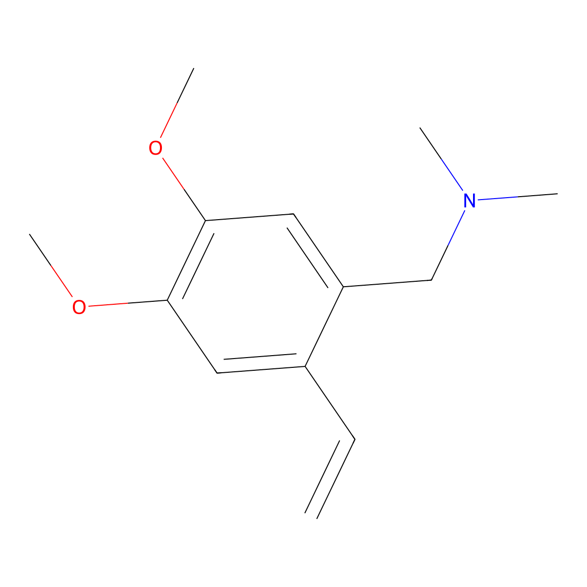 [(2-Ethenyl-4,5-dimethoxyphenyl)methyl]dimethylamine molecular structure, CAS 52728-08-2