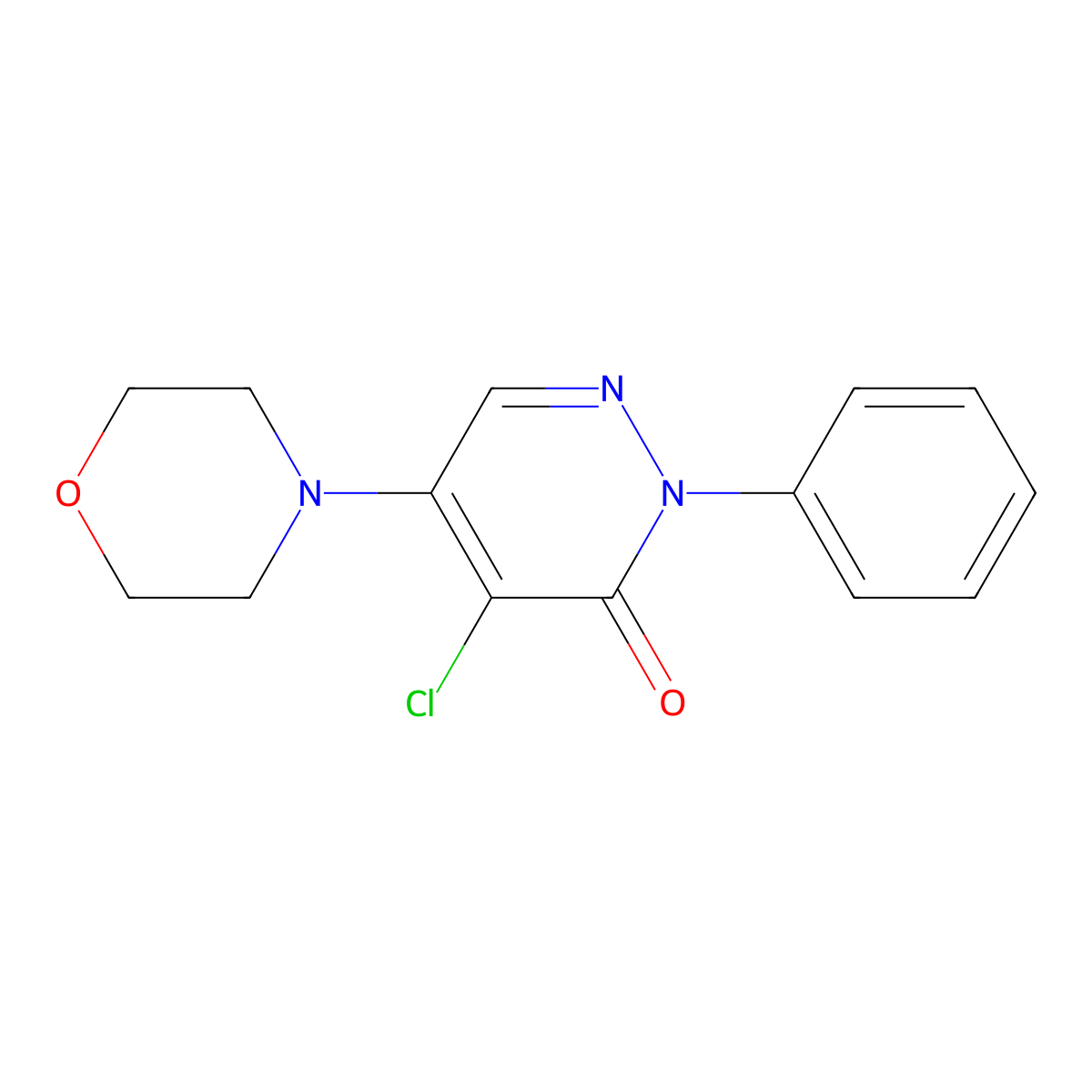 4-Chloro-5-(4-morpholinyl)-2-phenyl-3(2H)-pyridazinone molecular structure, CAS 5273-13-2
