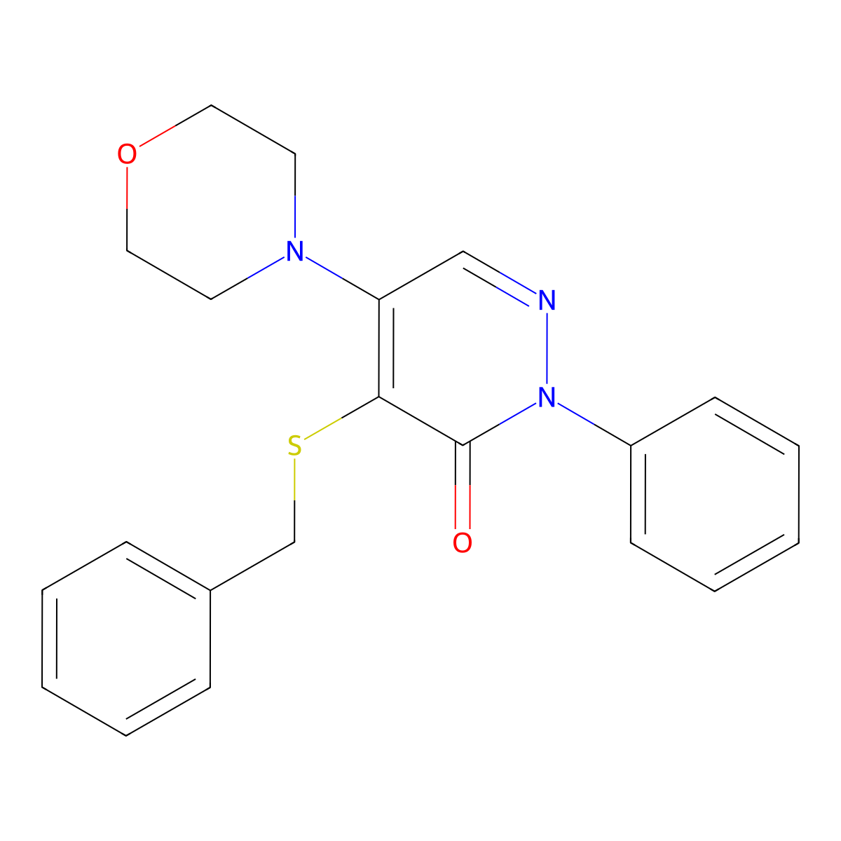4-(Benzylthio)-5-(4-morpholinyl)-2-phenyl-3(2H)-pyridazinone molecular structure, CAS 5273-14-3
