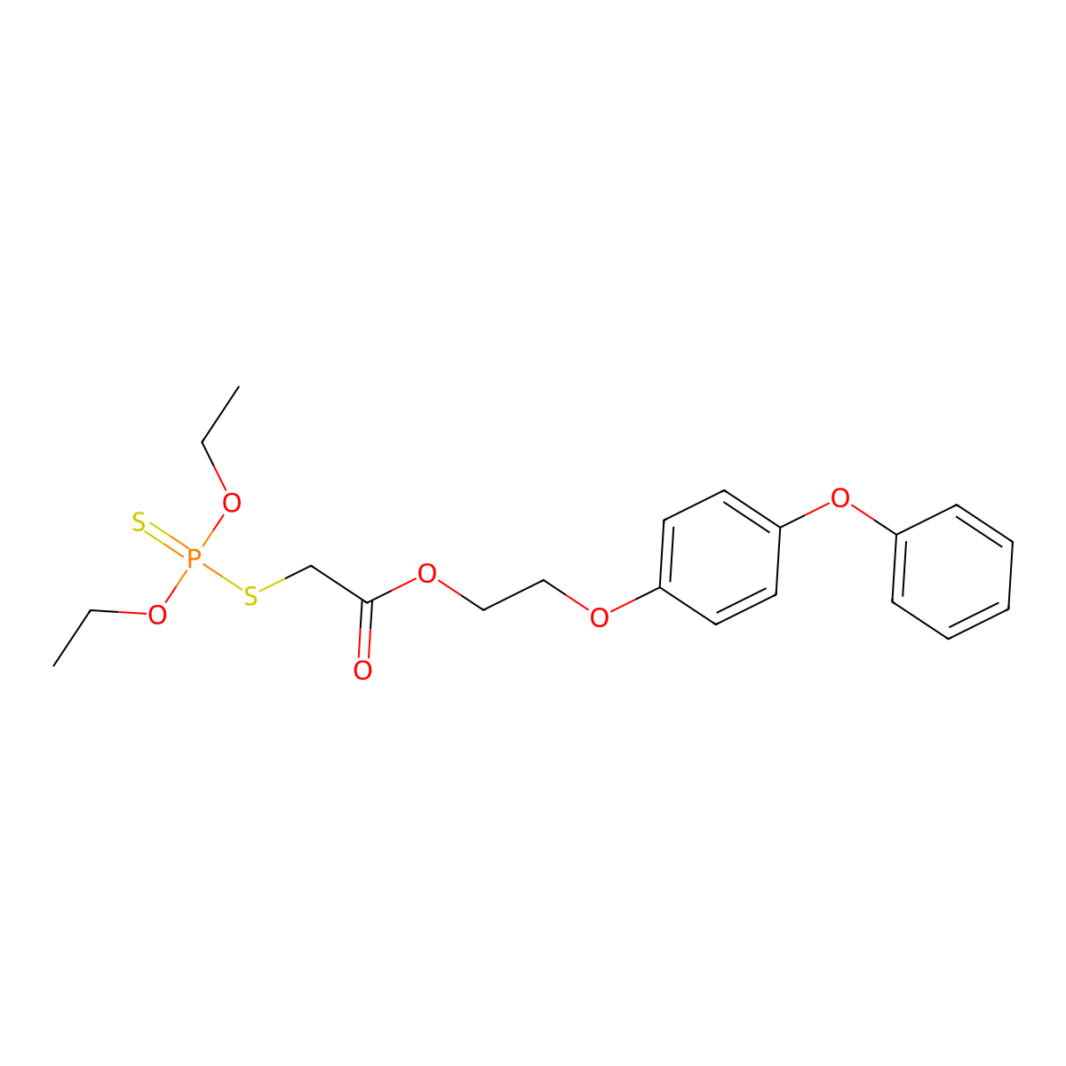 2-(4-Phenoxyphenoxy)ethyl 2-diethoxyphosphinothioylsulfanylacetate molecular structure, CAS 5273-23-4