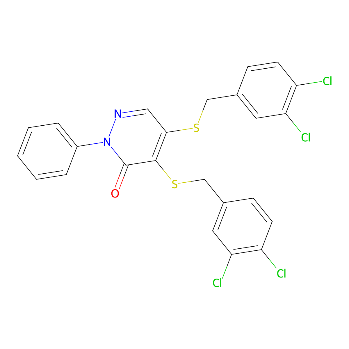 4,5-Bis((3,4-dichlorobenzyl)thio)-2-phenyl-3(2H)-pyridazinone molecular structure, CAS 5273-38-1