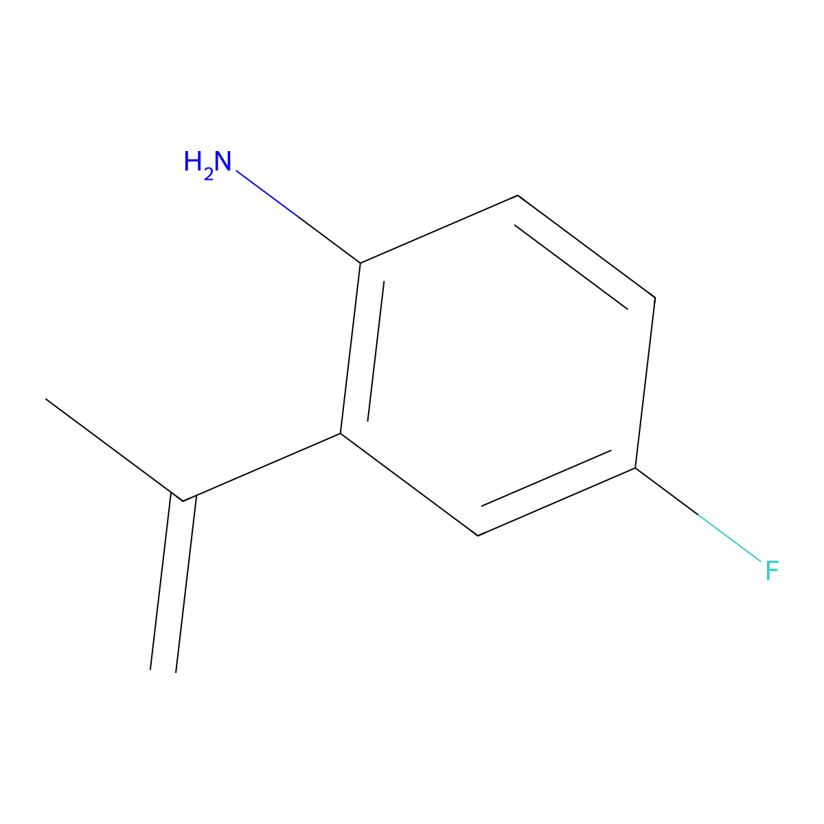4-Fluoro-2-(prop-1-en-2-yl)aniline molecular structure, CAS 5273-41-6