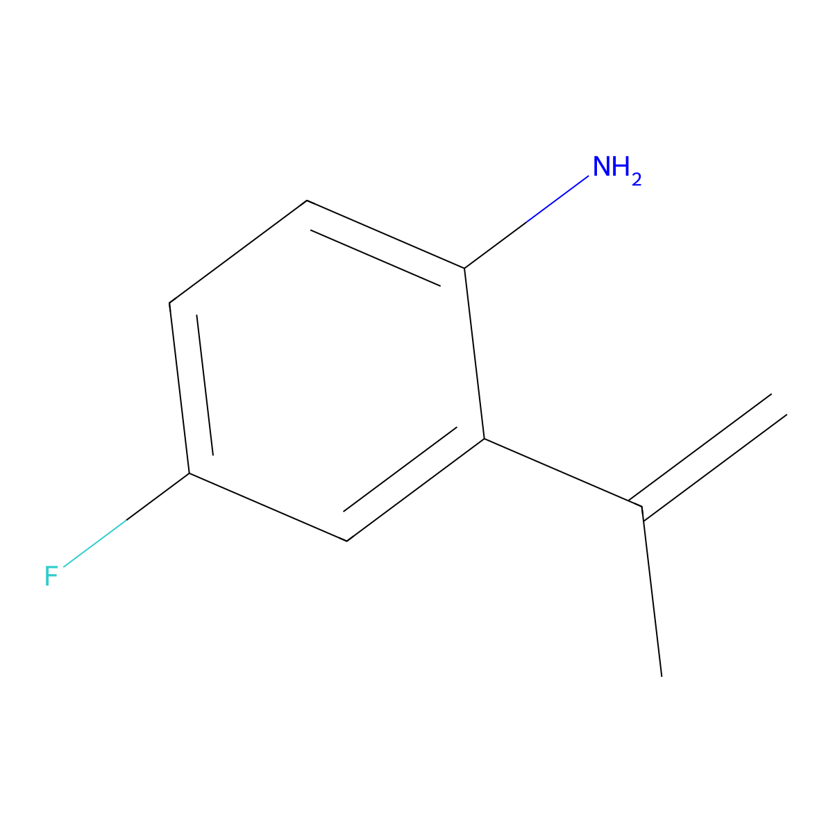 4-Fluoro-2-(prop-1-en-2-yl)aniline molecular structure, CAS 5273-41-6