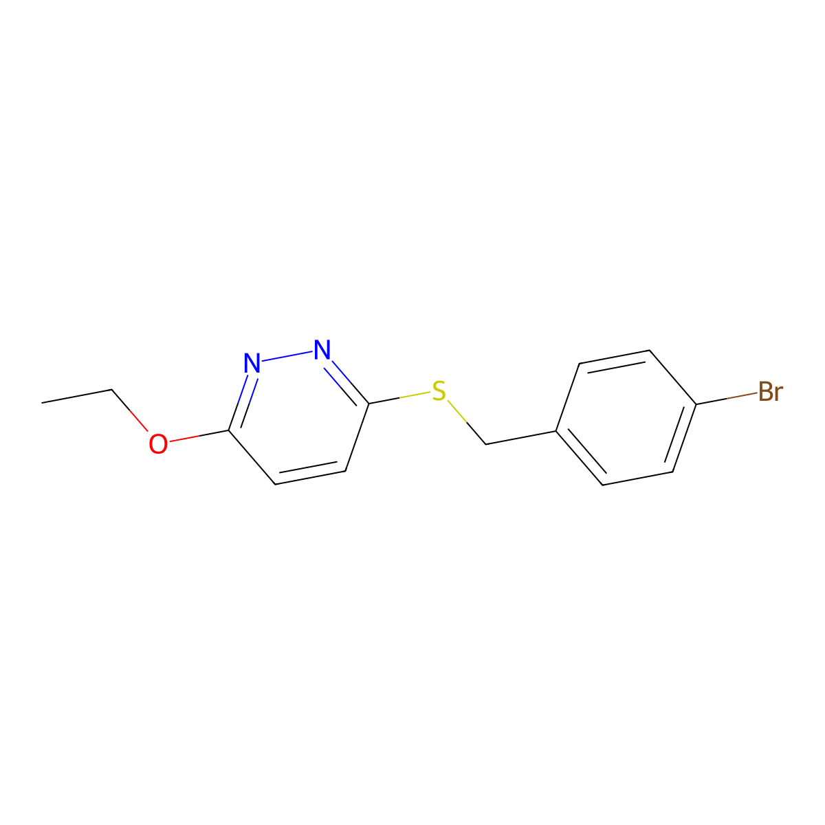 3-[(4-Bromobenzyl)sulfanyl]-6-ethoxypyridazine molecular structure, CAS 5273-52-9