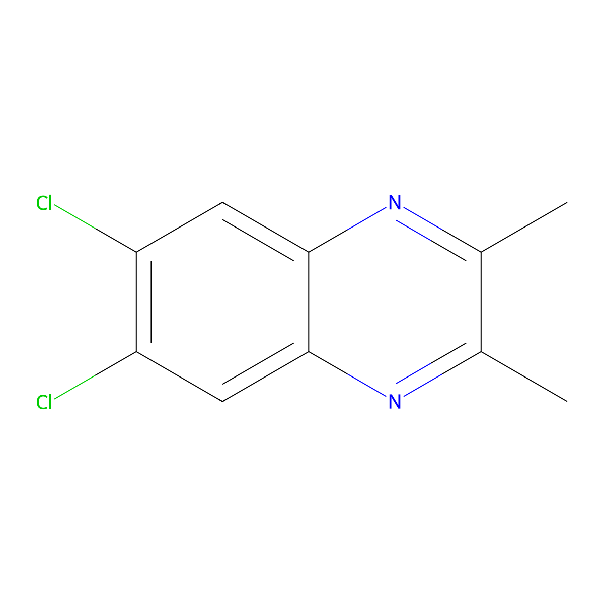 6,7-Dichloro-2,3-dimethylquinoxaline molecular structure, CAS 52736-71-7