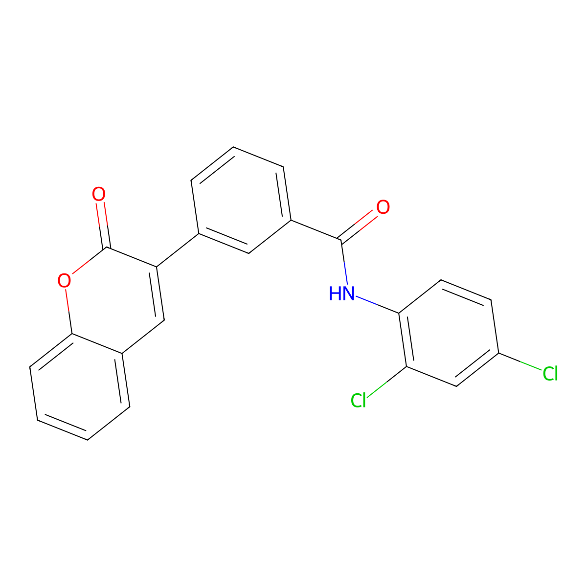 N-(2,4-dichlorophenyl)-3-(2-oxo-2H-chromen-3-yl)benzamide molecular structure, CAS 5274-31-7