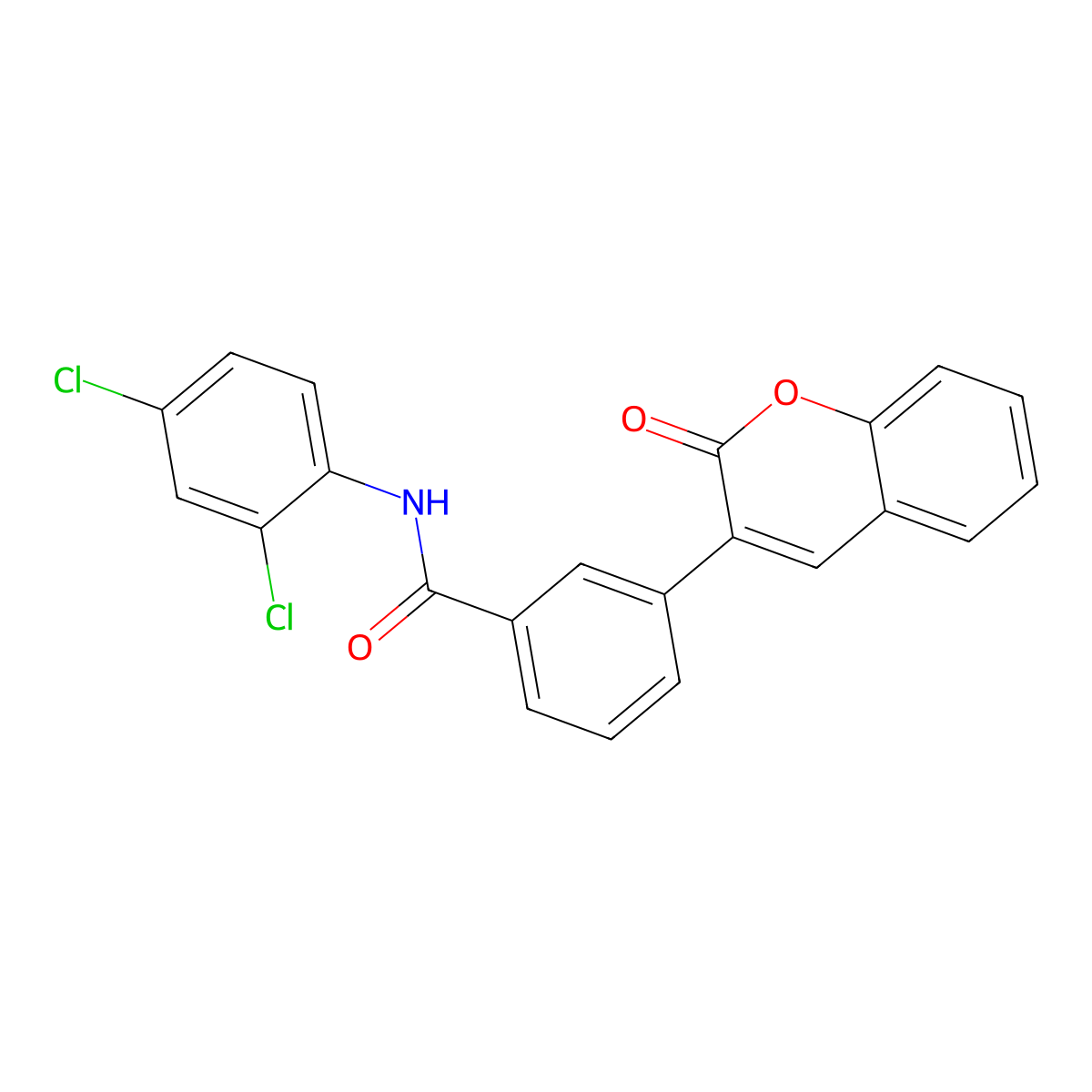N-(2,4-dichlorophenyl)-3-(2-oxo-2H-chromen-3-yl)benzamide molecular structure, CAS 5274-31-7
