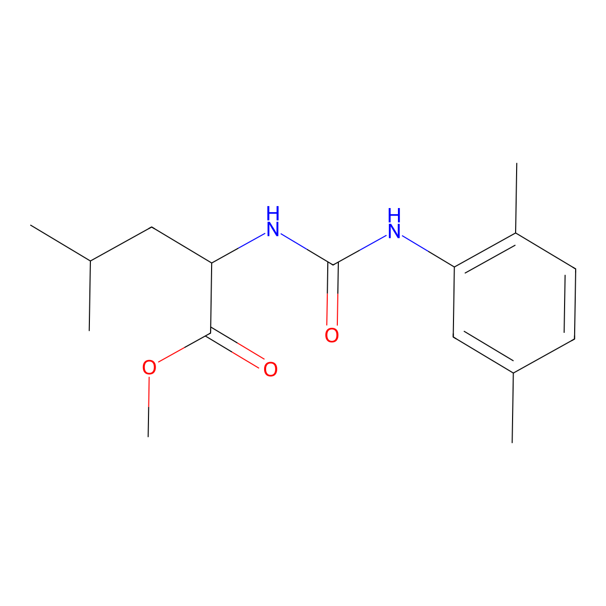 Methyl N-[(2,5-dimethylphenyl)carbamoyl]leucinate molecular structure, CAS 5274-80-6