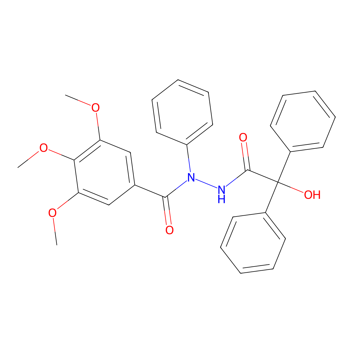 N'-(2-hydroxy-2,2-diphenylacetyl)-3,4,5-trimethoxy-N-phenylbenzohydrazide molecular structure, CAS 5274-83-9