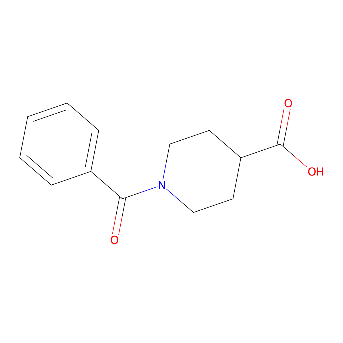 1-Benzoylpiperidine-4-carboxylic acid molecular structure, CAS 5274-99-7