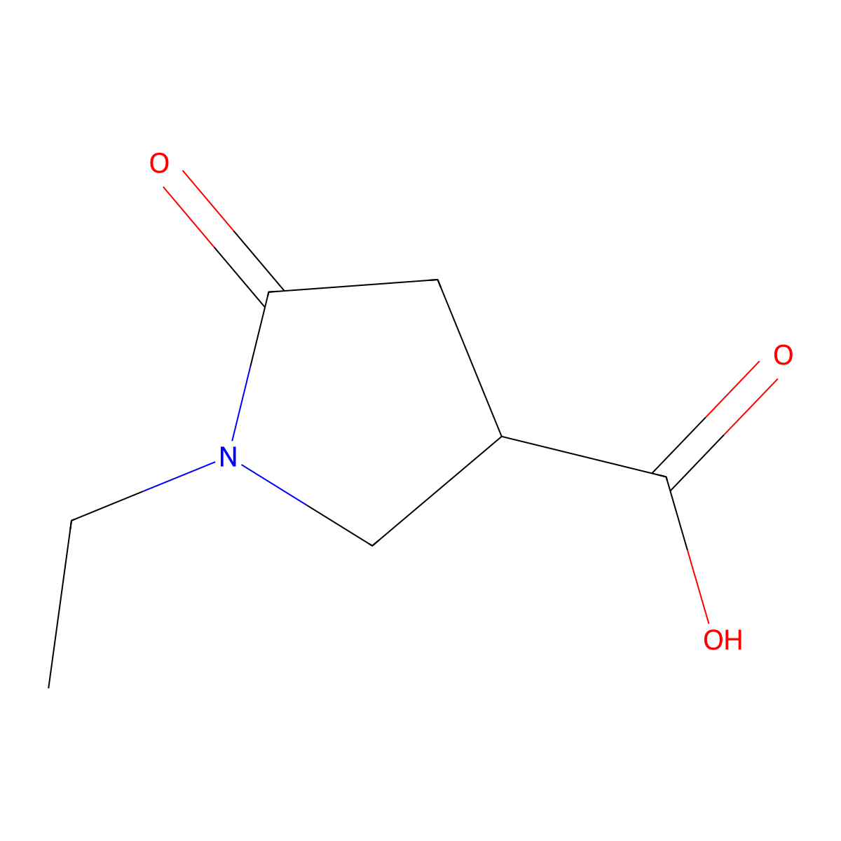1-Ethyl-5-oxopyrrolidine-3-carboxylic acid molecular structure, CAS 52743-73-4