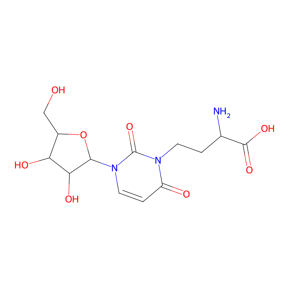 3-(3-Amino-3-carboxypropyl)uridine molecular structure, CAS 52745-94-5