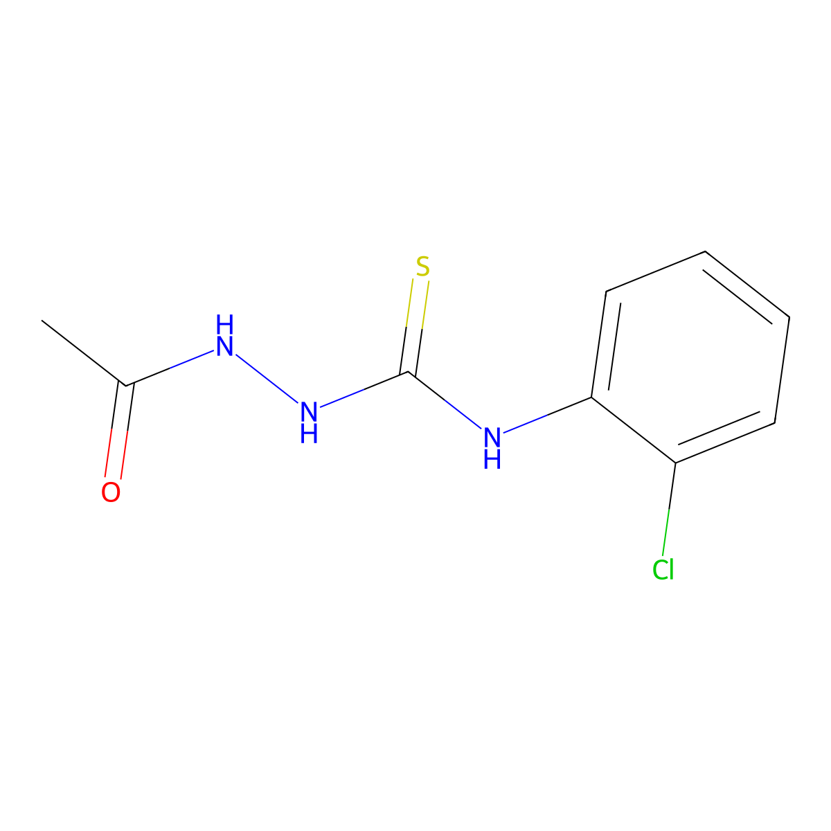 2-acetyl-N-(2-chlorophenyl)hydrazinecarbothioamide molecular structure, CAS 52747-50-9