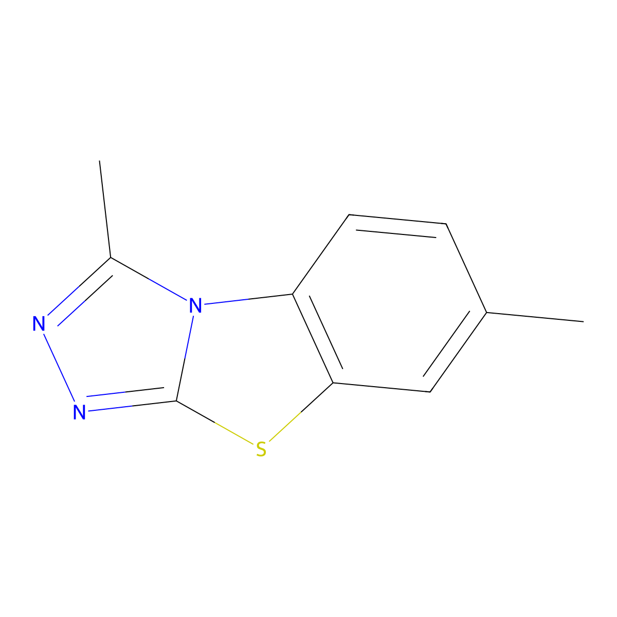 3,7-Dimethyl(1,2,4)triazolo(3,4-b)(1,3)benzothiazole molecular structure, CAS 52747-54-3