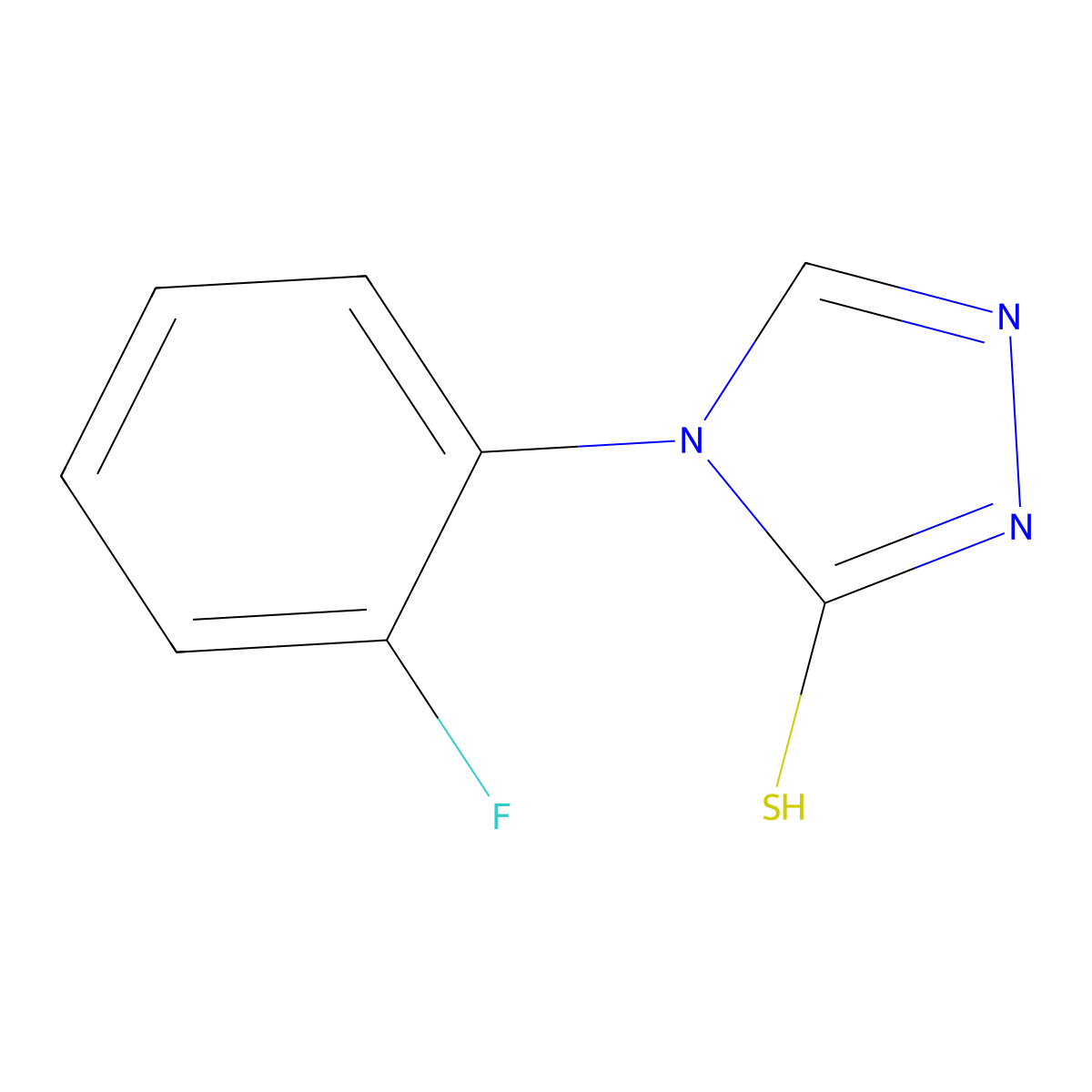 4-(2-fluorophenyl)-4H-1,2,4-triazole-3-thiol molecular structure, CAS 52747-56-5