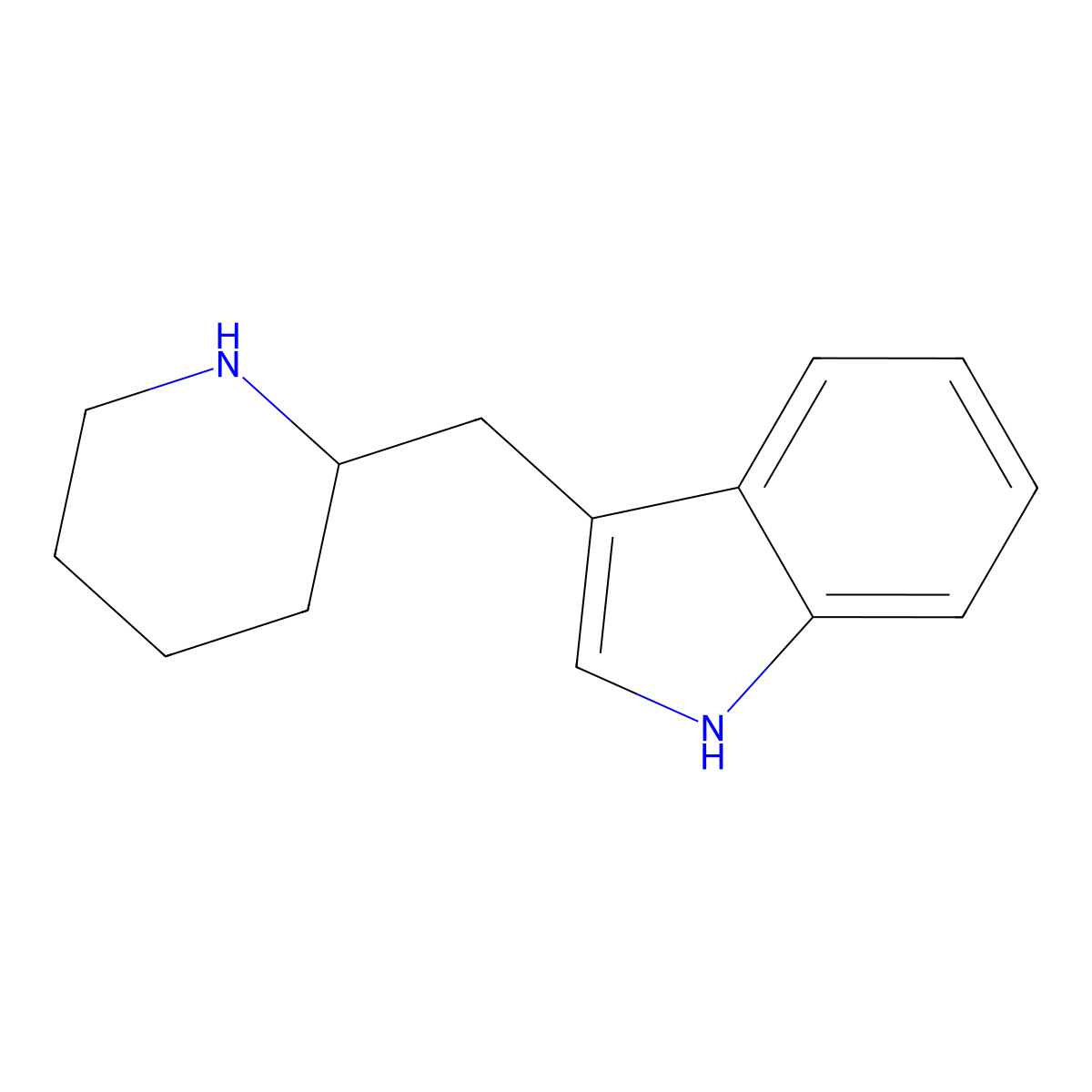 Indole, 3-(2-piperidylmethyl)- molecular structure, CAS 5275-05-8